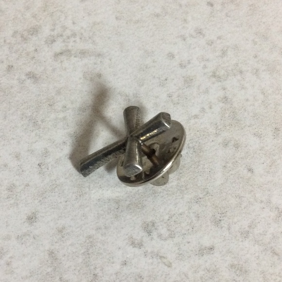 Silver cross tie tack pin - Picture 2 of 6